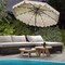 Polyester Auto-Tilt Solar Patio Umbrella with LED Lights and 10x8.3 ft Shade